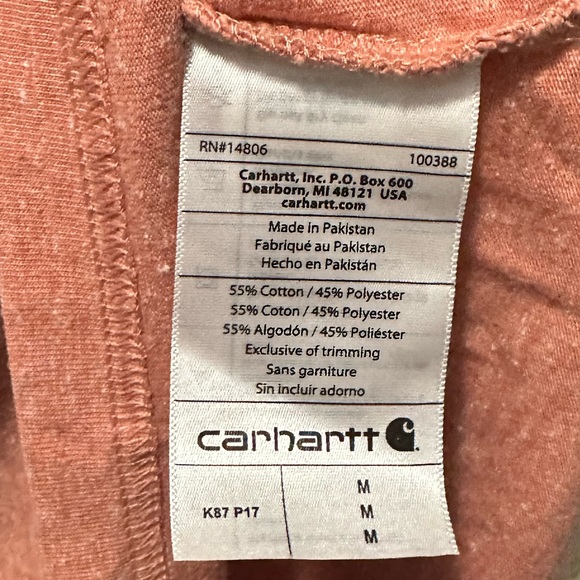 Carhartt K87 Tshirt Salmon Pink Medium - Picture 5 of 5